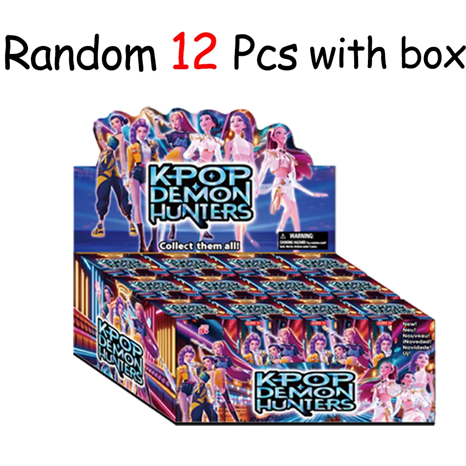 12 pezzi Kpop Demon Hunters serie di figure anime casuali scatola cieca mini bambola anime decorazioni carine figurine modello giocattoli regali di Natale per bambini