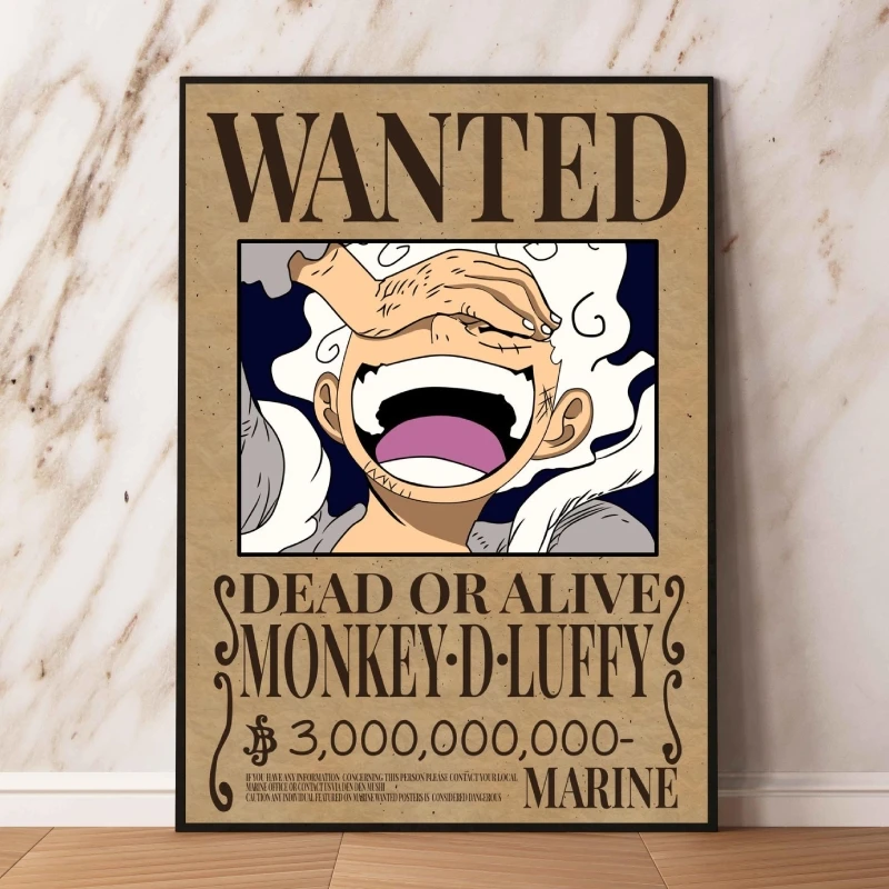 One Piece Sanji Wanted Anime Poster, Décoration de salon, Customisation, Décor de chambre d\'enfant, Cadeaux chauds