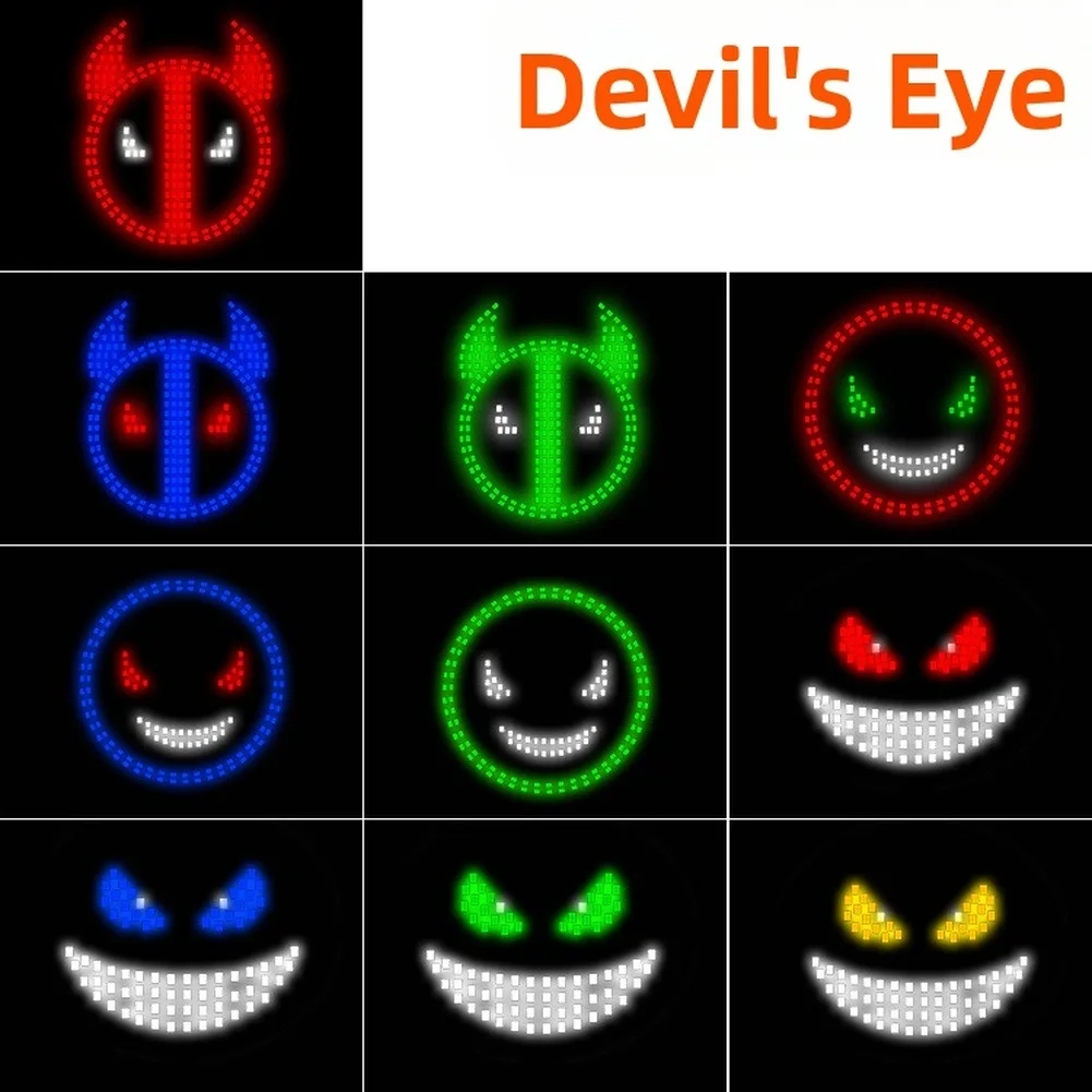 Car LED Devil Eye Decoration Light USB Atmosphere Lamp Multi Mode Fun Expression ABS Car Accessories Easy To Use High Quality