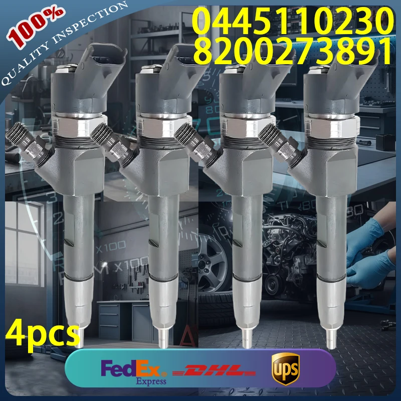 

0445110230 High Quality Common Rail Diesel Injector 8200273891 for Renault Laguna Megane II 1.9 DCI Diesel Engine 4pcs