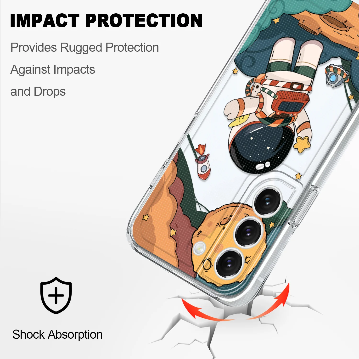 Dream Astronaut Transparent Phone Case For Samsung Galaxy S22 S21 S20 FE Plus Ultra Soft TPU Cover