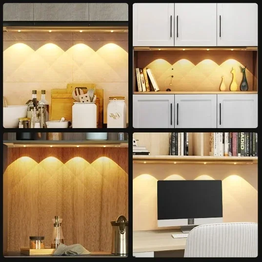Hot Selling Intelligent Human Body Sensing LED Light Strip Rechargeable Self-adhesive Wardrobe Cabinet Light Strip