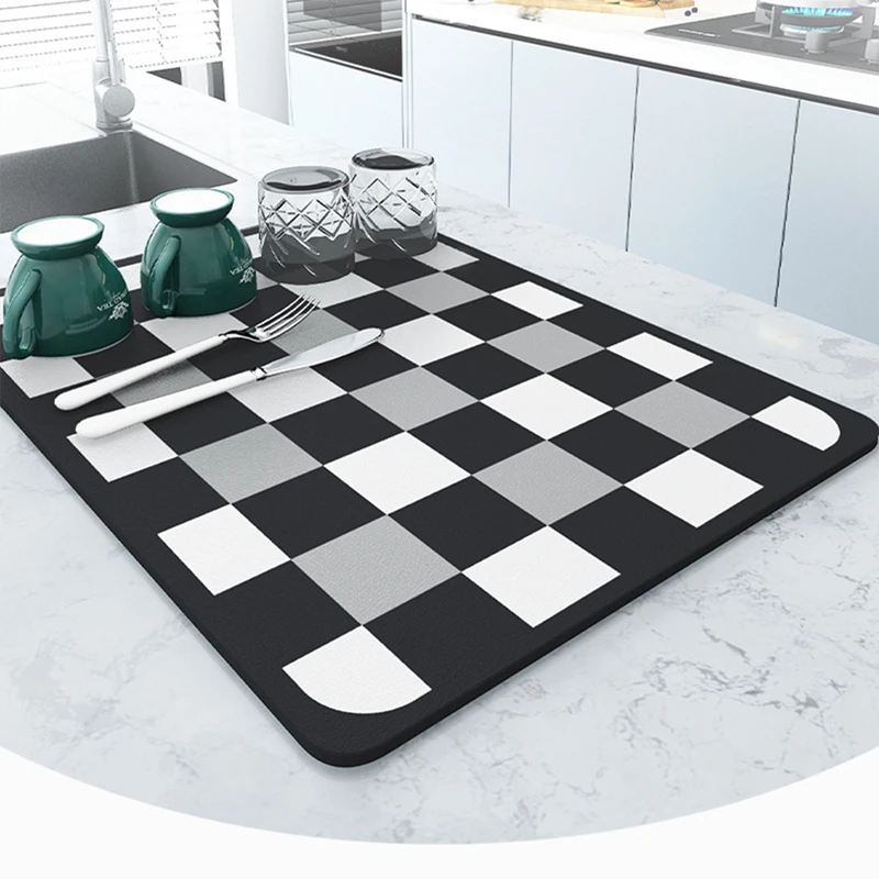 1 Piece Black White Big Placemat Cotton Flax Cloth Mat Pads Dining Placemats Mantel Individual Kitchen Accessories 40 X 50Cm