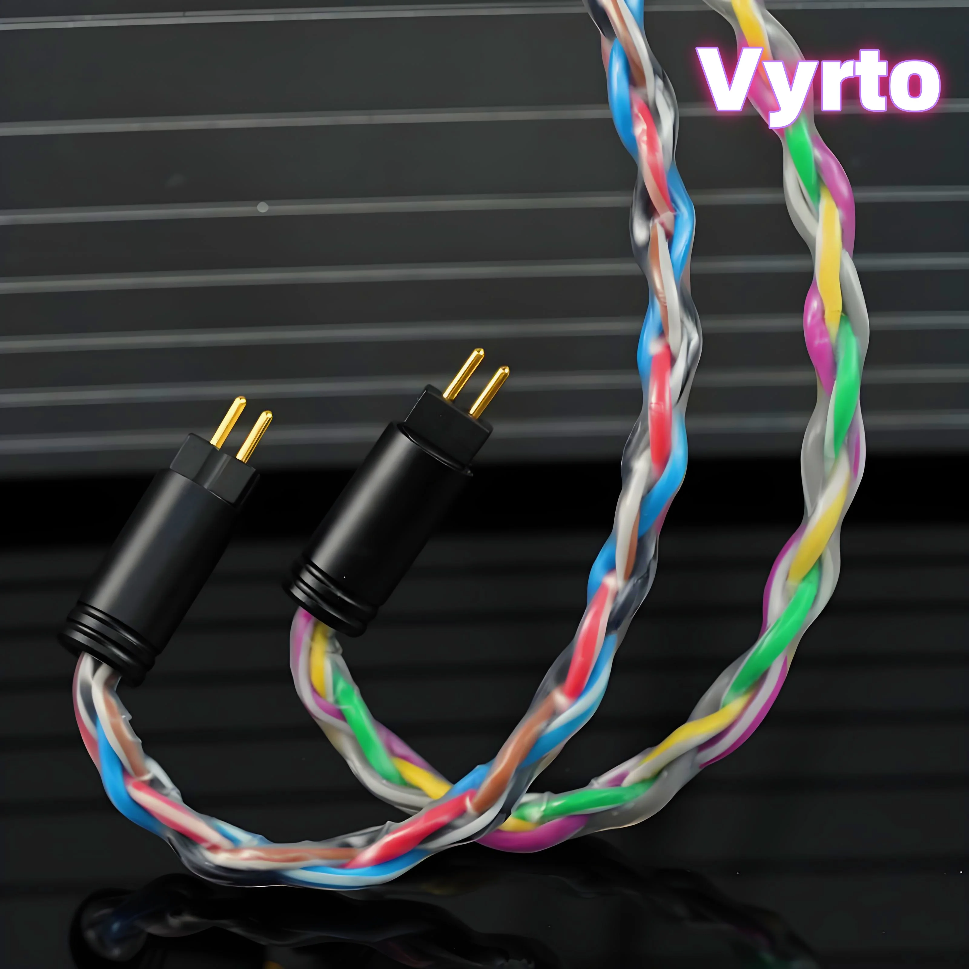Vyrto-26 IEM-кабель Радужный кабель Высокочистий нижний бескислородный медный HIFI-кабель, подходит для A2DC/MMCX/IE80/2Pin 0,78/IMserie