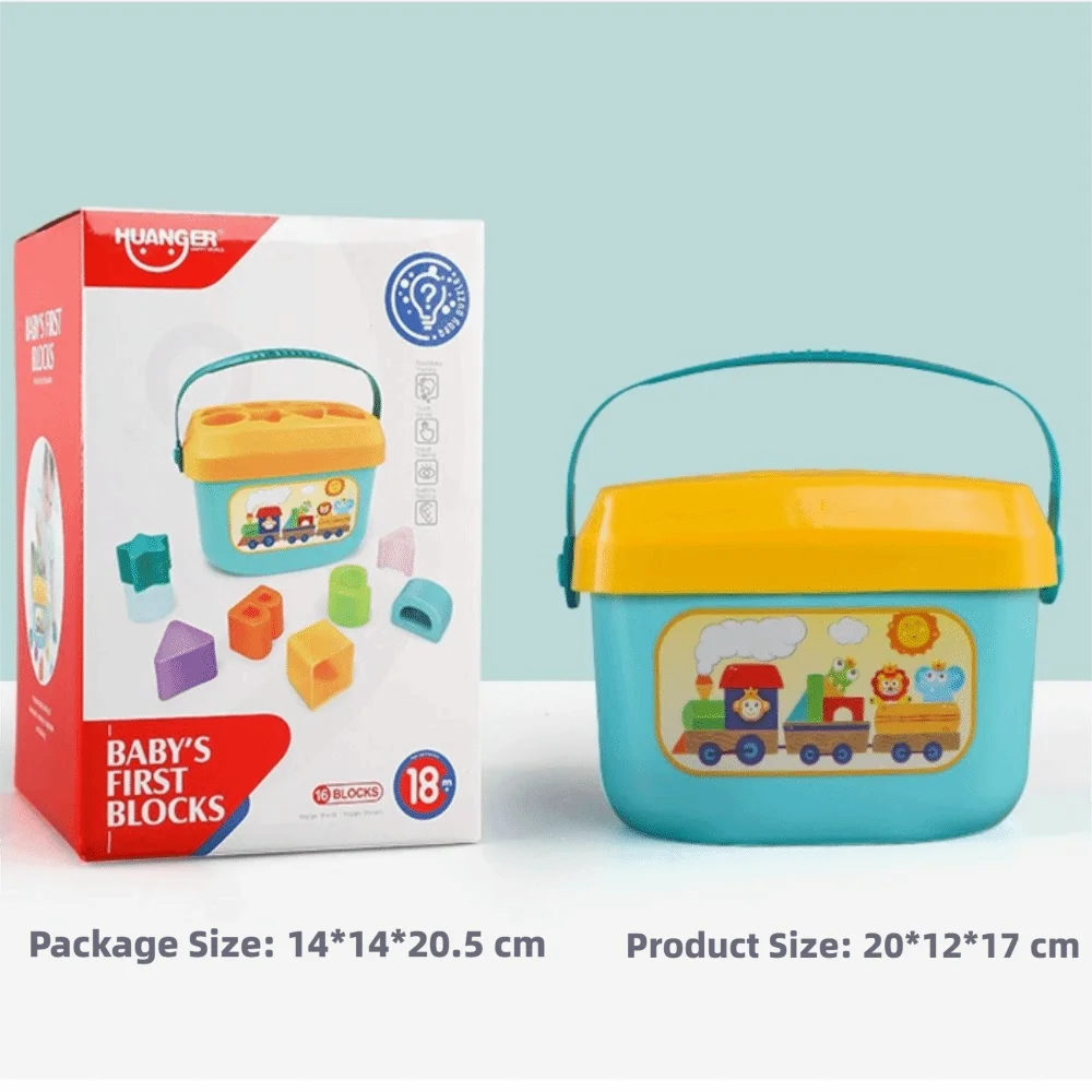 Une boîte ABC pièces trieur de formes jeu de tri Portable éducation précoce Puzzle couleur correspondant bloc de construction préscolaire