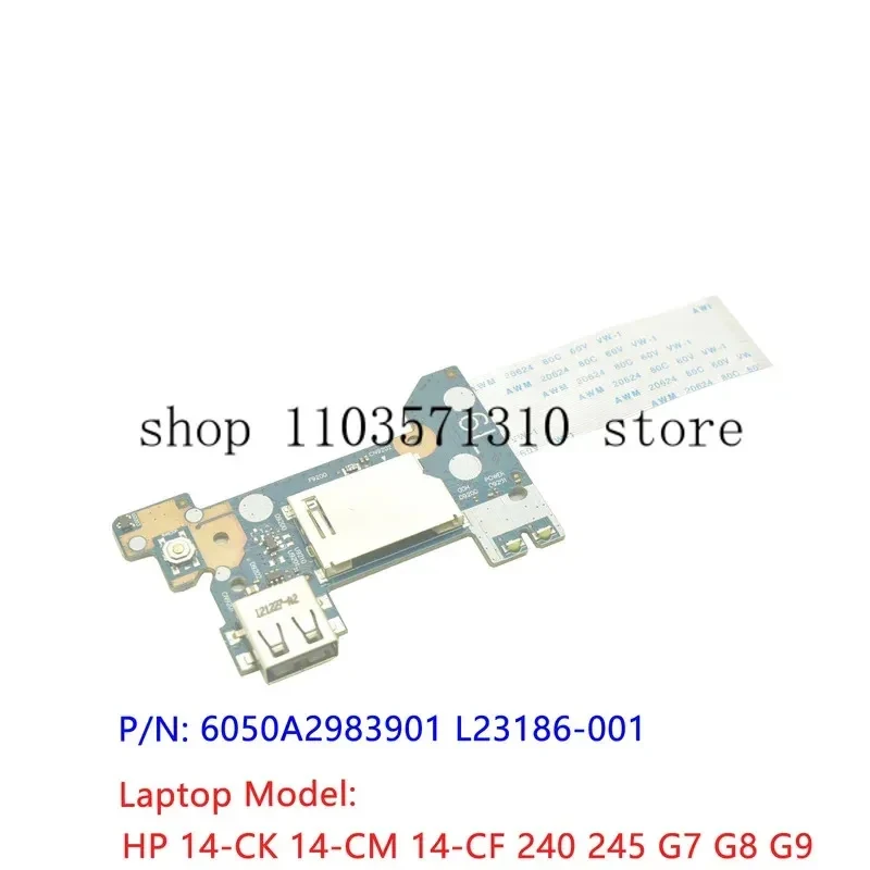 Blue Original New For HP 14-CK 14-CM 14-CF 240 245 G7 G8 G9 Card Reader USB Board 6050A 2983901   L23186-001 zm
