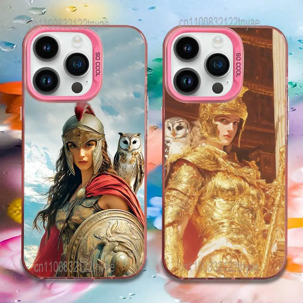 

Greek Mythology Athena Phone Case For iPhone 17,16,15,14,13,12,11,Mini,Pro,E,MAX Pink Candy Matte Shockproof Cover