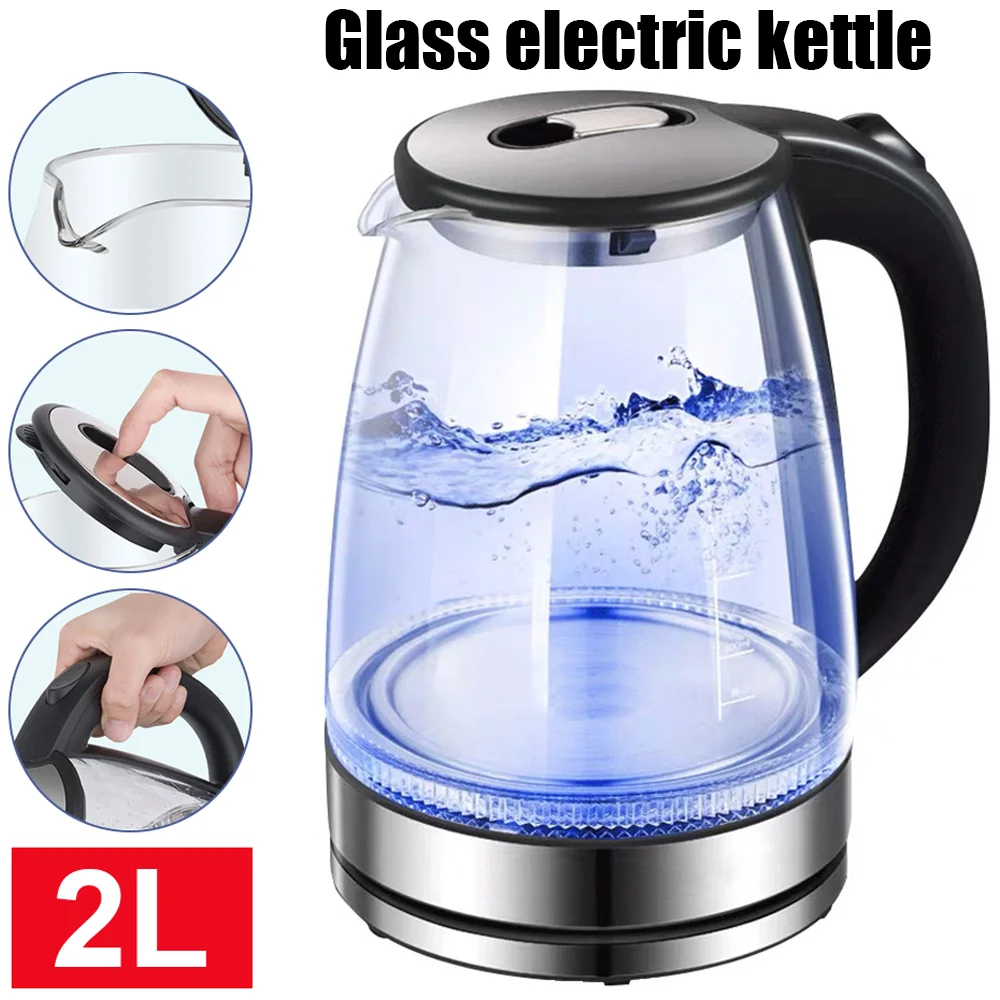 Bouilloire électrique en verre 2L, régulateur de lait thermostatique pour bébé, bouilloire d'eau chaude, Pot d'isolation intelligent, poudre chauffante automatique du lait