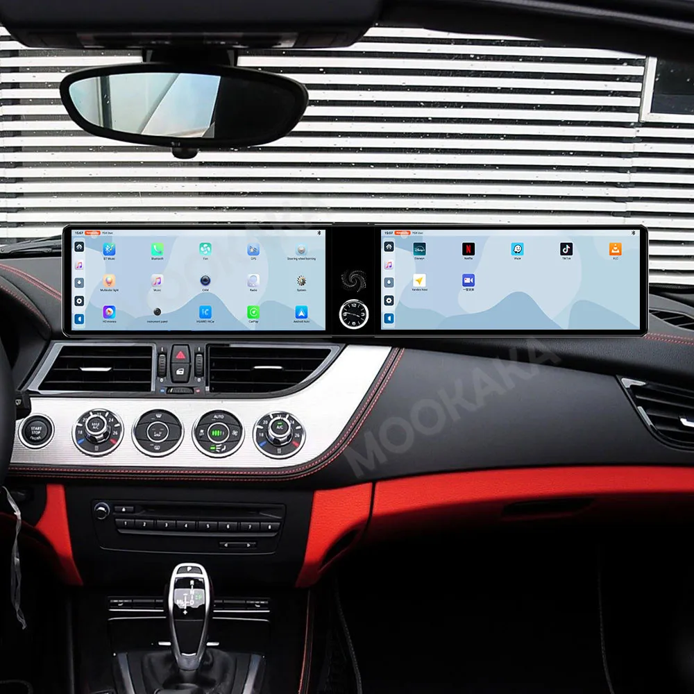 24.6" Carplay Car Radio Dual Screen For BMW Z4 2009-2017 NBT CIC Android Auto Stereo Multimedia Tape Recorder GPS Navi Head Unit