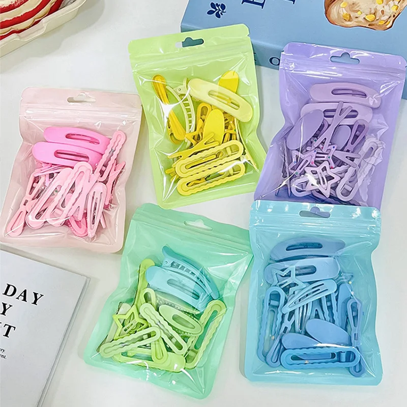 18pcs/set Cute Geometric Hair Clips For Girls Sweet Hair Ornament Kids Side Hairpins Barrettes Children Fashion Hair Accessories