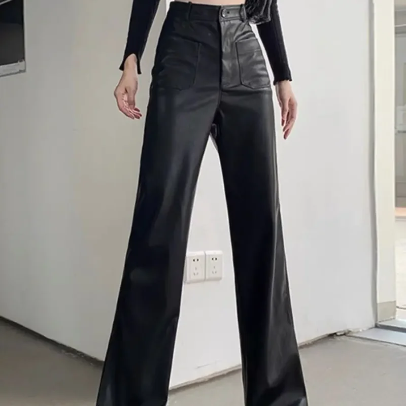 Women\'s Pants Wide Leg Spring Autumn High Waist Female Trousers One Size Comfortable Stretch Xxl Classic Aesthetic Slacks 90s G