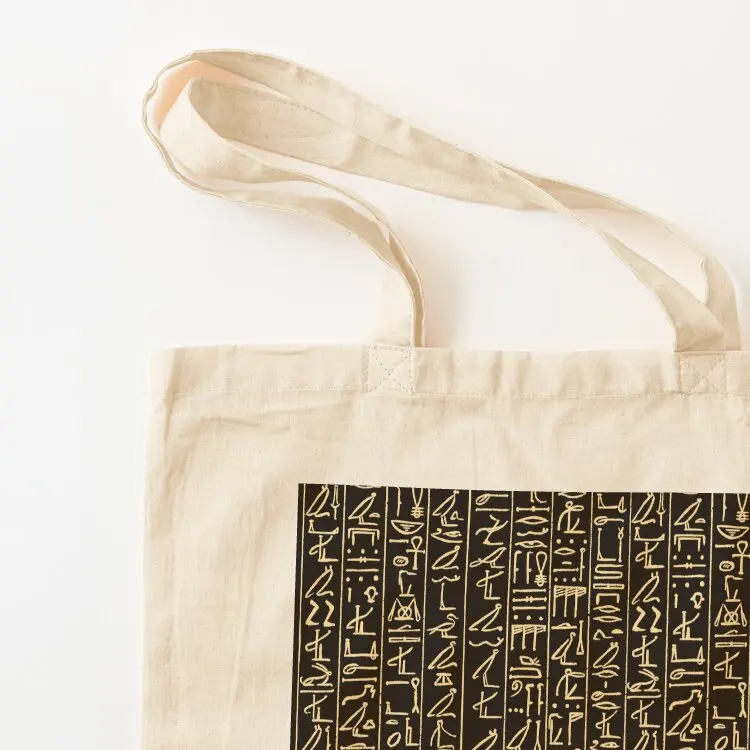 حقيبة حمل الهيروغليفية المصرية القديمة، حقائب يد جمالية للسيدات، حقيبة تسوق بشعار حقائب اليد #3