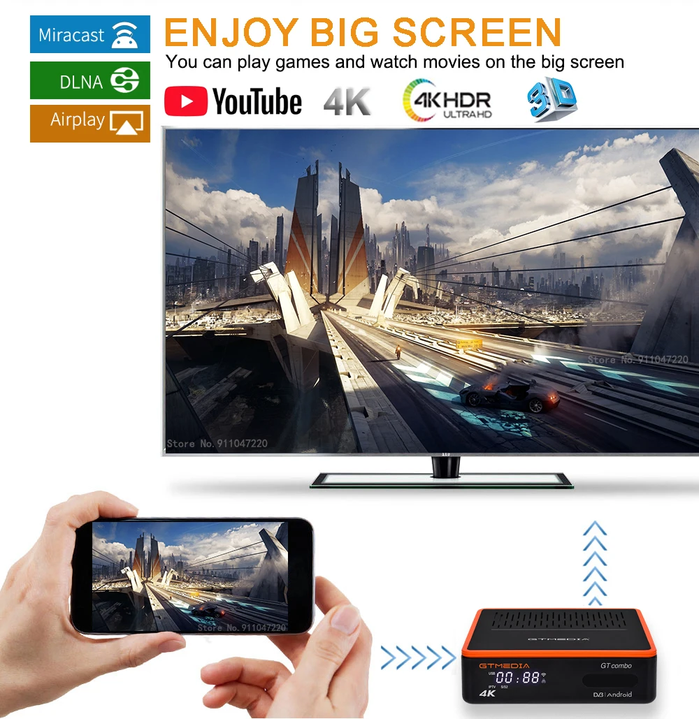 GTMEDIA GT COMBO Amlogic S905X3Android 9.0 TV Box DVB-S2 DVB-T2 DVB-C 2G 16G 2.4G 5G WiFi BT4 4K android dvb s2 t2 pk GTC GTS