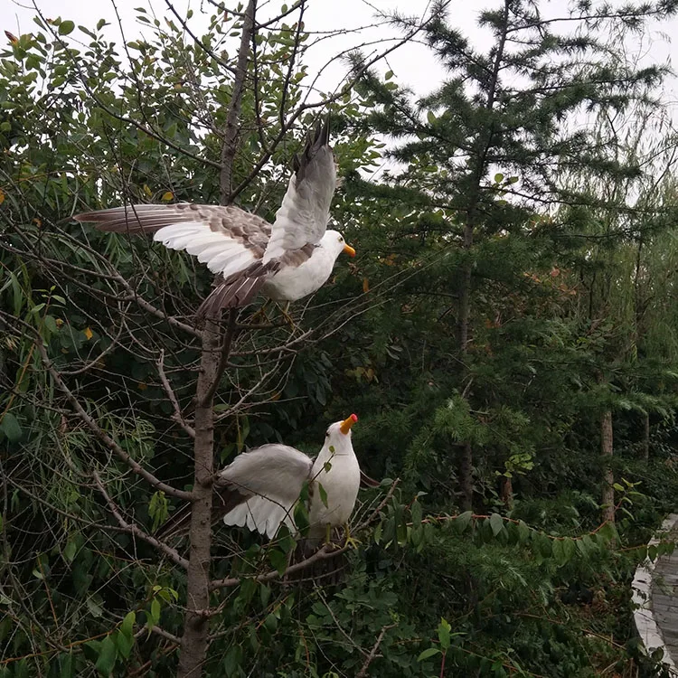 big foam&feathers wings gray seagull bird hard model toy home garden decoration gift about 35x60cm