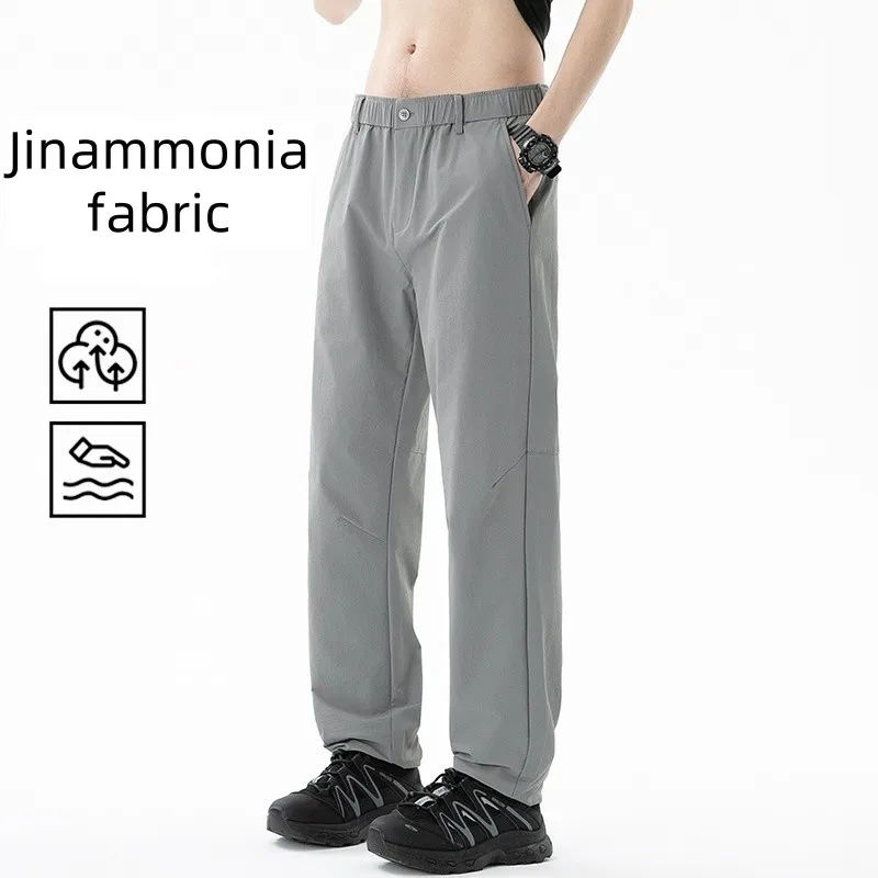 

Летние полуэластичные пояса, нейлоновые амиачные мужские брюки, повседневные брюки