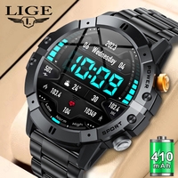 LIGE Smart Watch Man 1.52 inch 360*360 HD Screen Always Show Time Smartwatch Bluetooth Call Waterproof Heart Rate Health Monitor