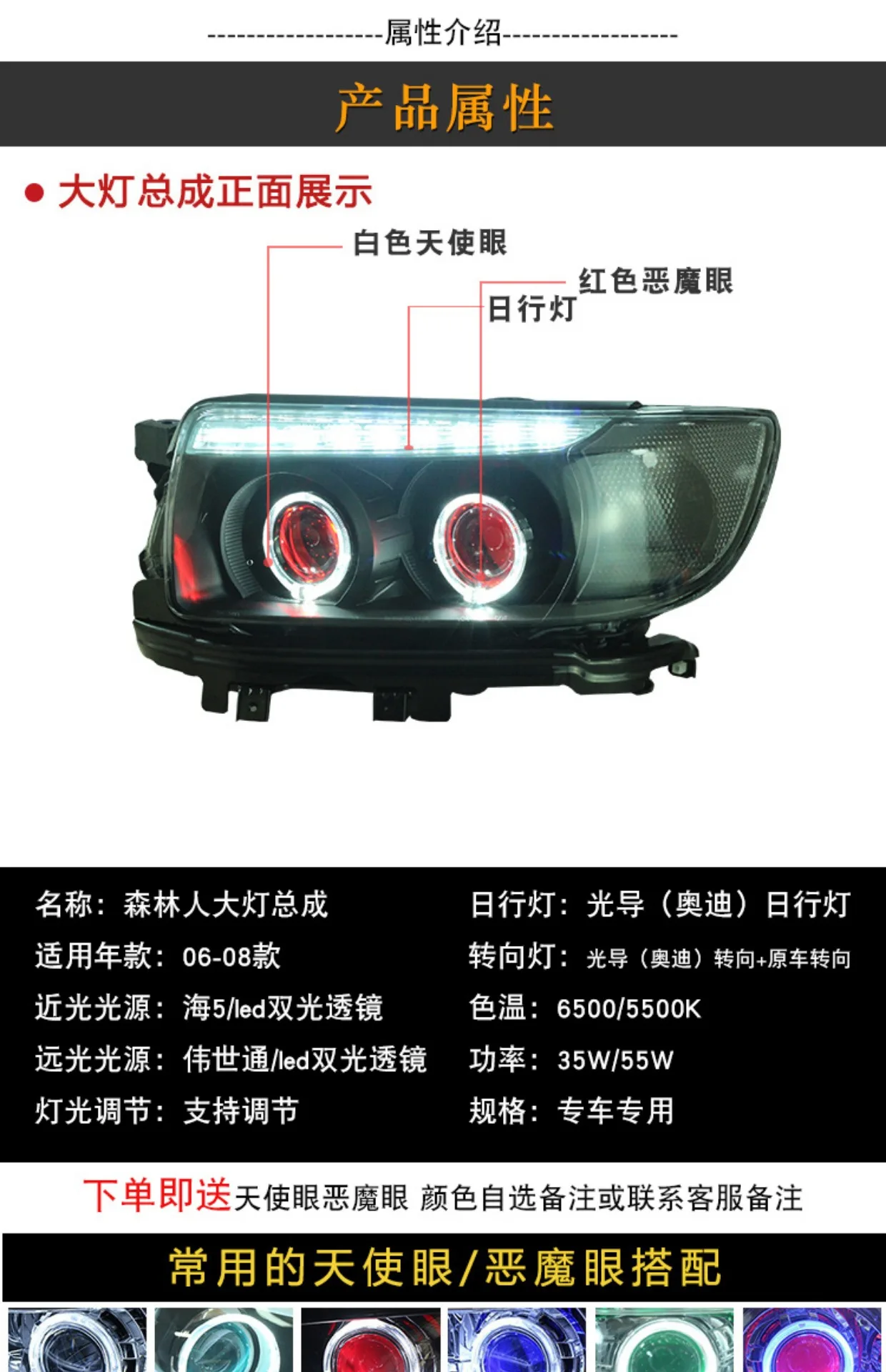 car bumper headlamp For Subaru Forester headlight projector 2006~2008y car accessories head lamp for Subaru Forester fog light