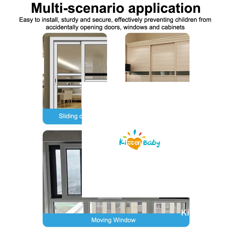 10 個窓ロック自己粘着跡のない接着剤蝶形強力な粘着力強力な貼り付けベビーケアスライドドアストッパー