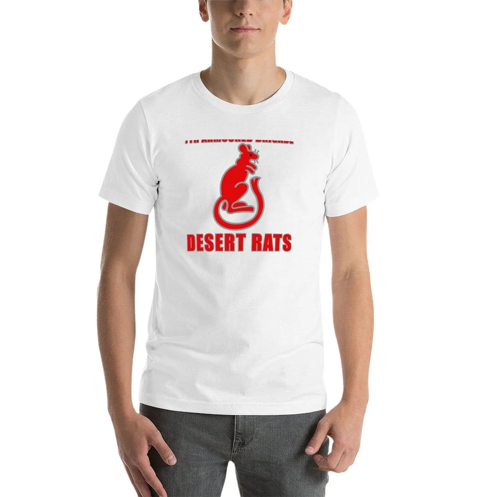 الفئران الصحراء تي شيرت تي شيرت للرجل القطن مضحك تي شيرت الرجال 100% القطن الفاخرة العلامة التجارية تي شيرت