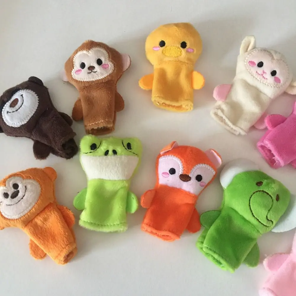 Cute Parent-Child Children's Hand Puppet Plush Dog Animal Puppet Monkey Rabbit Finger Puppet Toddler