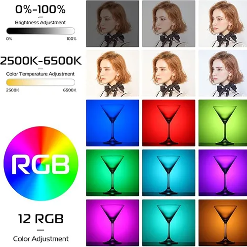 Imagen 2 del producto ​ Ulanzi VL66RGB Luz de relleno RGB bicolor Luz de vídeo giratoria para cámara Smartphone Clip con zapata fría para transmisión en vivo de Vlog