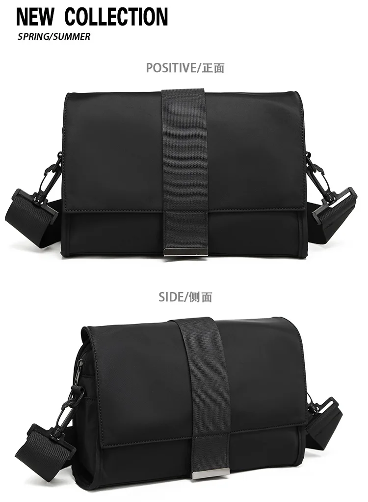 Lässige Herren-Umhängetasche, modische Schulter-Messenger-Tasche, Herren-Umhängetasche mit Klappe, quadratische Umhängetasche, wasserdichte Outdoor-Fahrrad-Schultertasche – Detail 8