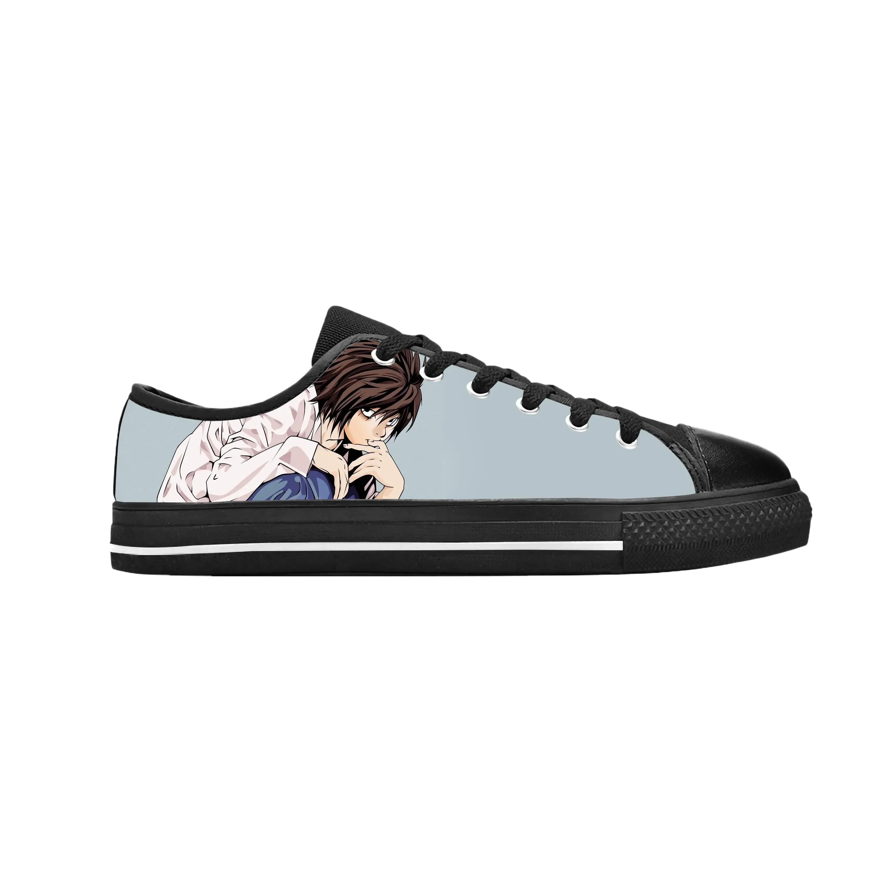 

Japanese Anime Cartoon Manga Death Note L Lawliet Casual Cloth Shoes Low Top Comfortable Breathable 3D Print Men Women Sneakers
