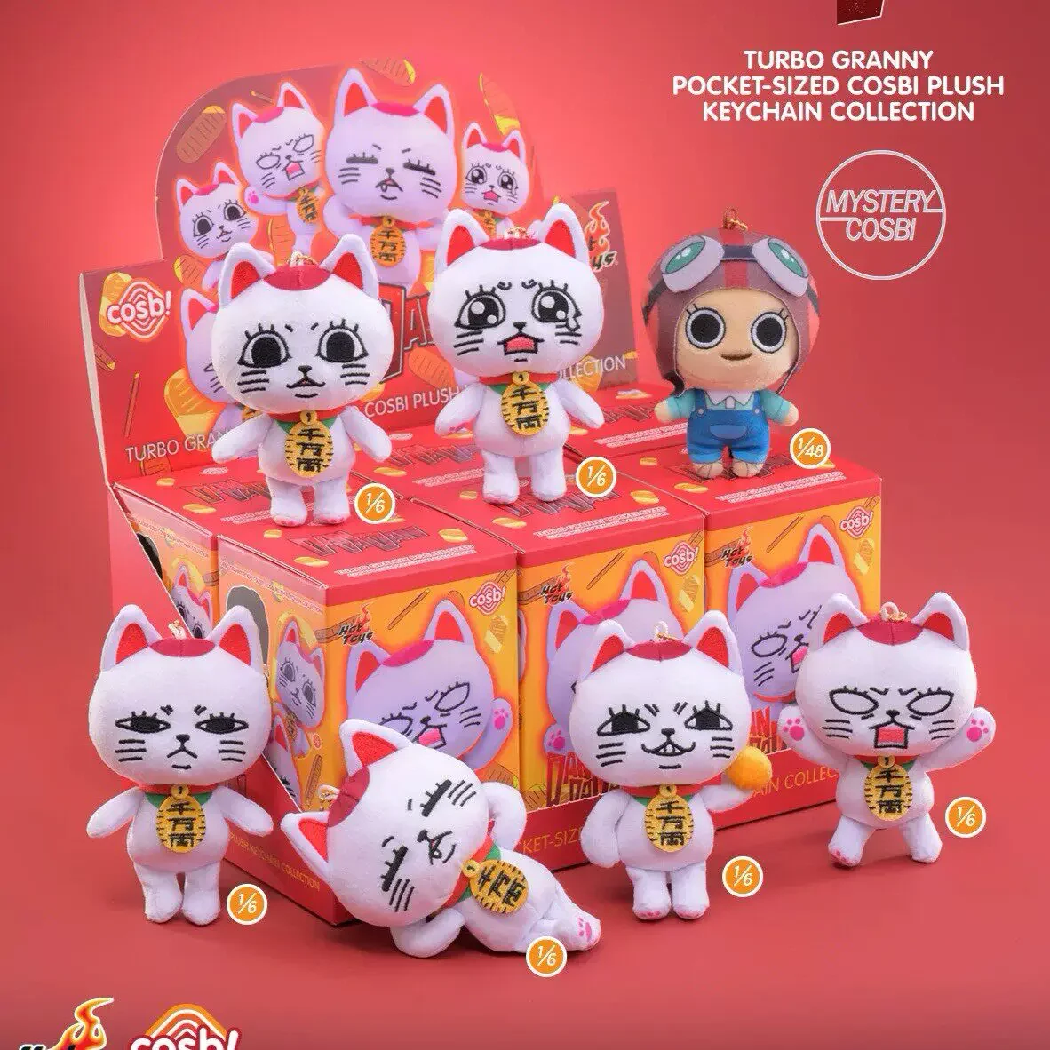 

Hot Toys Dandadan Turbo Granny Pocket-Sized Blind Box Cosbi Stuffed Plush Dolls Bags Charm Keychain Mystery Box Collectible Gift
