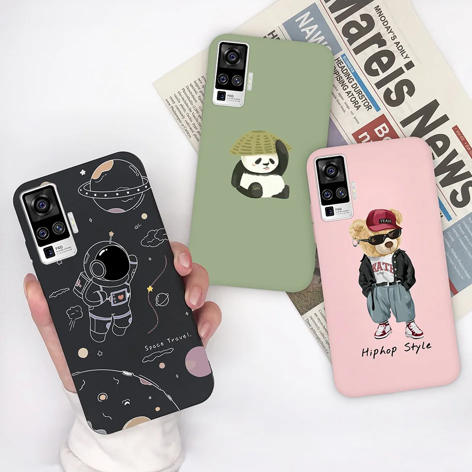 حافظة لهاتف فيفو X50 برو 5G كاندي اللون لطيف ديناصور الكرتون زهرة سيليكون لينة الغطاء الخلفي لهاتف فيفو X50 5G فوندا V2005A ، 2006