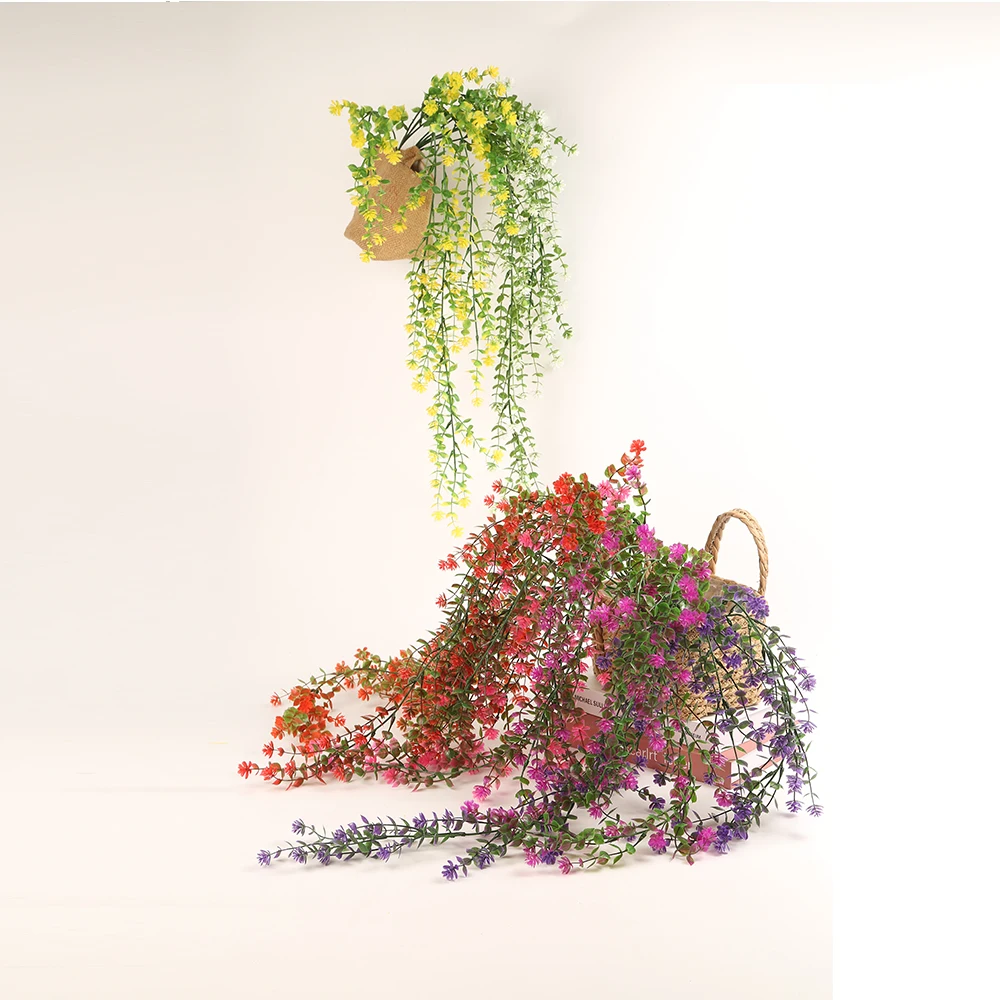 80cm 5 Forks Artificial Admiralty Willow Wall Hanging Flower Vine Faux Wreath Fake Garland Leaf Ratten Home Garden Balcony Decor