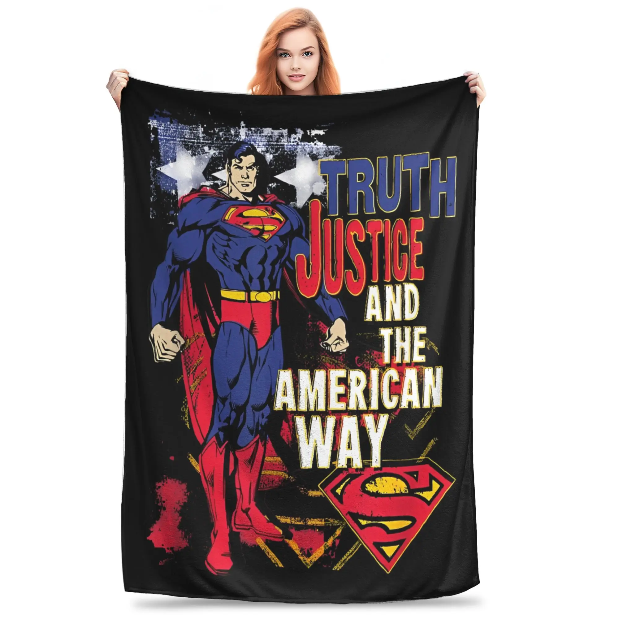 

Supermans Truth Justice Wool Blanket Creative Throw Blanket for Home 125*100cm Bedspreads,