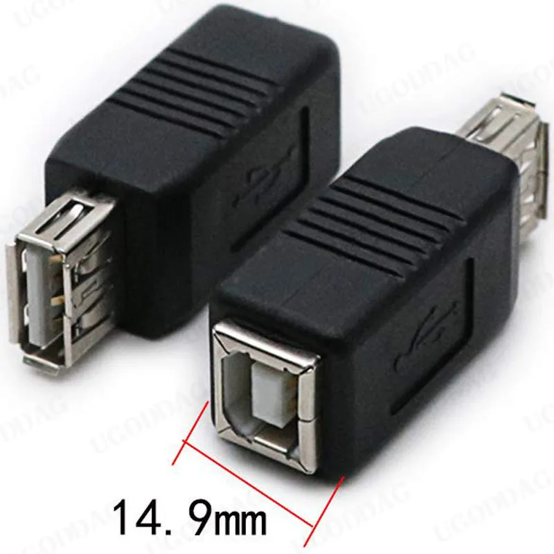 USB 2.0 AF/BF Plug Type A Female to Type B Female Adapter Connector Converter For Laptop Computer Hard Drive Printer Camera