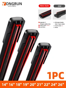 General J/U hook dual rubber strip wiper blade boneless car windshield wiper multifunctional boneless double-layer rubber str