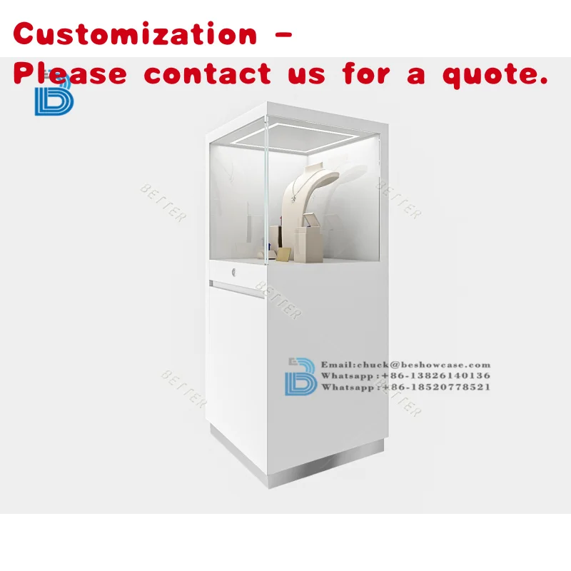 custom.Luxury Jewelry Store Furniture Design Custom Jewelry Watch Glass Tower Display Cabinet Jewelry Display Showcase