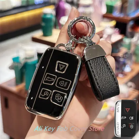 Leather Car Key Cover Case Protection Shell Keychain For Jaguar XE XJ XJL XF A9 C-X16 V12 Guitar F-type E-Pace 10 best sales jaguar f pace key case - №10