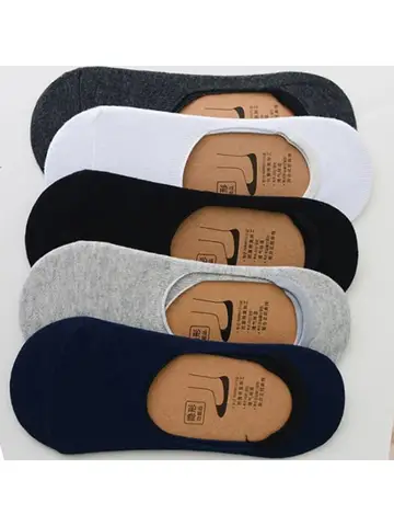 5Pairs Men Boat Cotton Socks Summer Autumn Non-slip Silicone Invisible Breathable Socks Male Ankle Sock Slippers Sports Socks