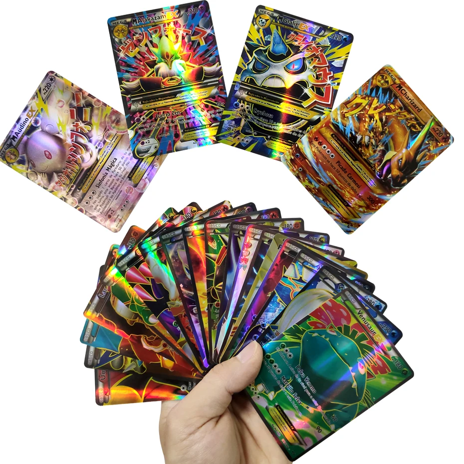 Juego de cartas brillantes de Pokémon en Español, TAG TEAM, VMAX, GX, V, Vmax, Battle Carte Trading, juguete para niños