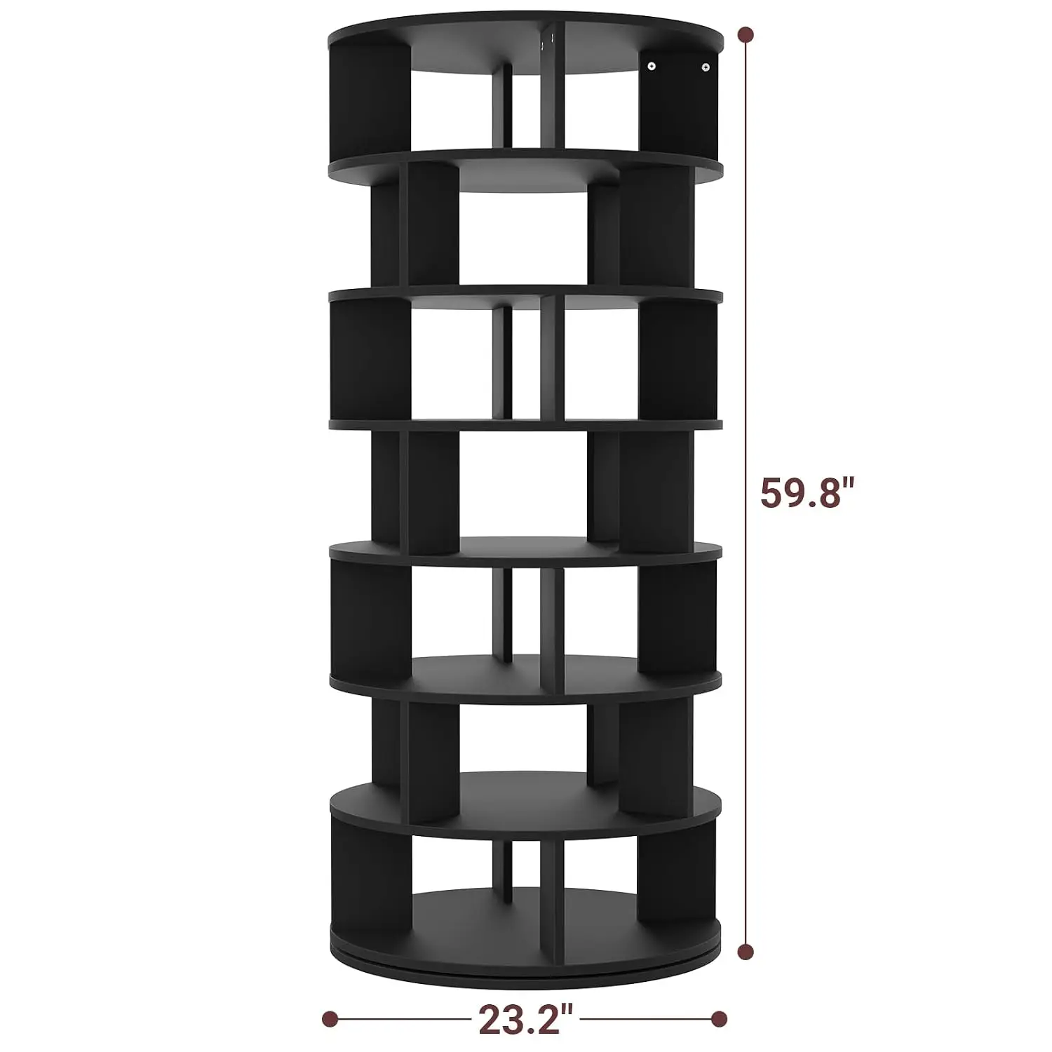 7-Tier Rotating Shoe Rack 360 Revolving Organizer Closet Round Storage Carousel Black, Customized