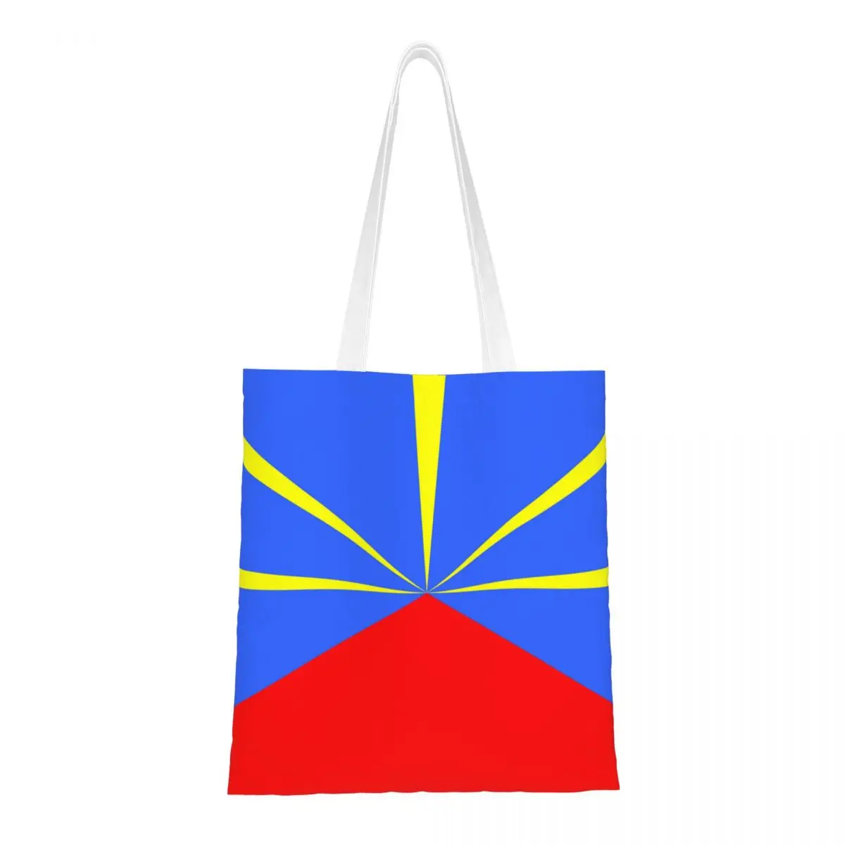 974 Reunion Island Flag Shopping Bags Ladies Canvas The Tote Bag Reusable Ladies Shoulder Tote Travel Handbag