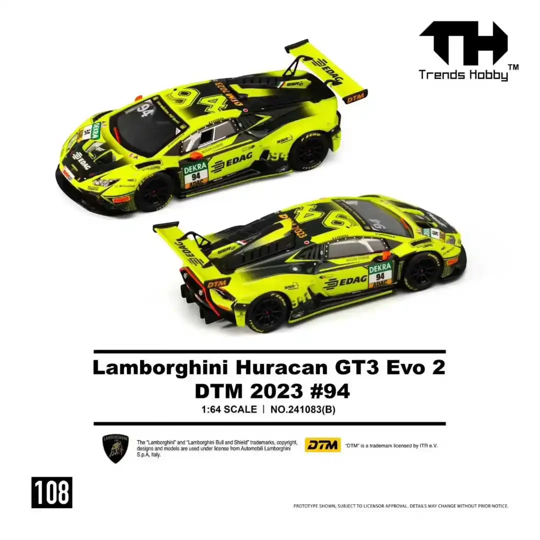 TH 1:64 Lamborghini Huracan GT3 Racing Car Models No. 92 & No. 94 - Supercar Collection