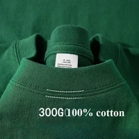 Camiseta de manga corta de algodón puro americano resistente de 300 gramos de verano, camiseta informal de Base para hombre, camiseta de gran tamaño 2025