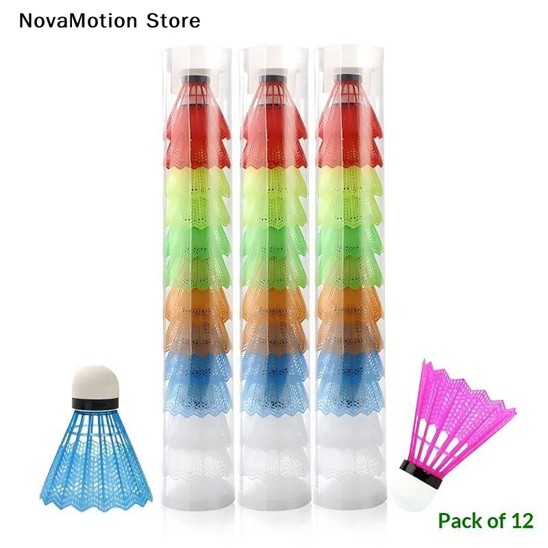 [NM]6/12Pack Durable Plastic Badminton Shuttlecocks Beginner Badminton Shuttlecocks Windproof Badminton Shuttlecocks[NM]