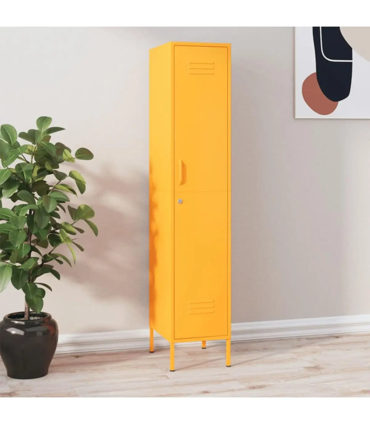 Storage Lockers and Lockers Mustard Yellow Steel Locker 35x46x180 cm