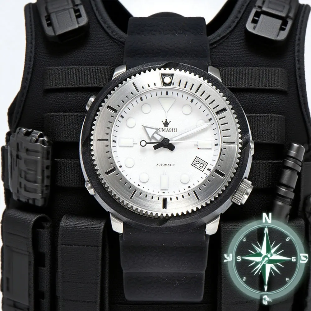 

45mm tactical element men's watch NH36 automatic mechanical movement sapphire glass customizable logo NH36 men's watch