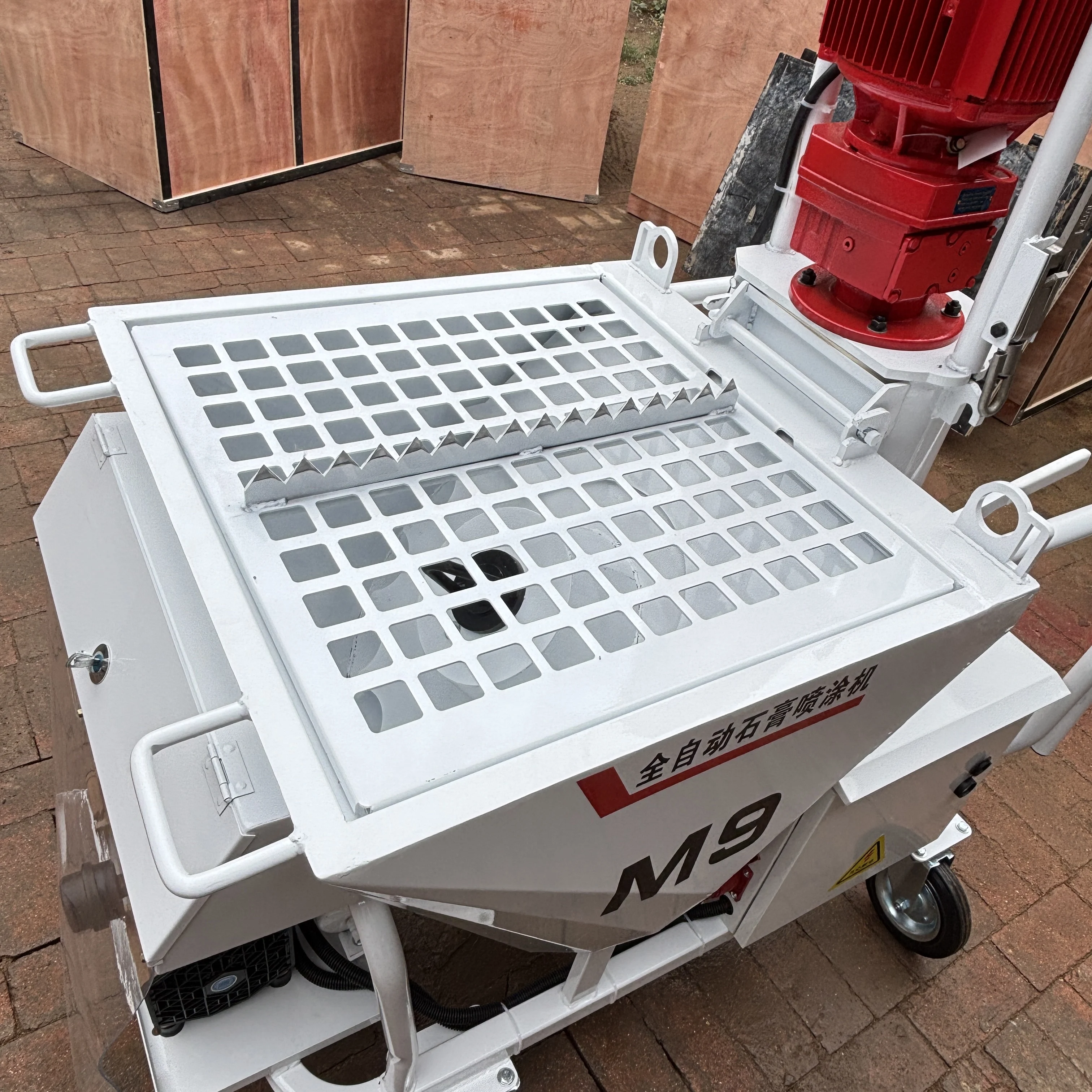 Automatic Gypsum Plaster Spraying Machine with Mixing Station Factory Price