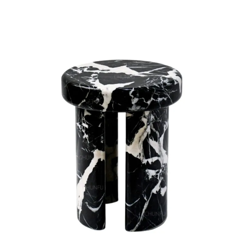 Durable limestone natural marble side table creative design custom modern home interior furniture