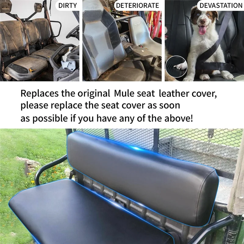

NEW-Front Bench Seat Cover For Kawasaki Mule 2500 2510 3000 3010 Waterproof Full Protection UTV Seat Cover Replacement Parts 2PC