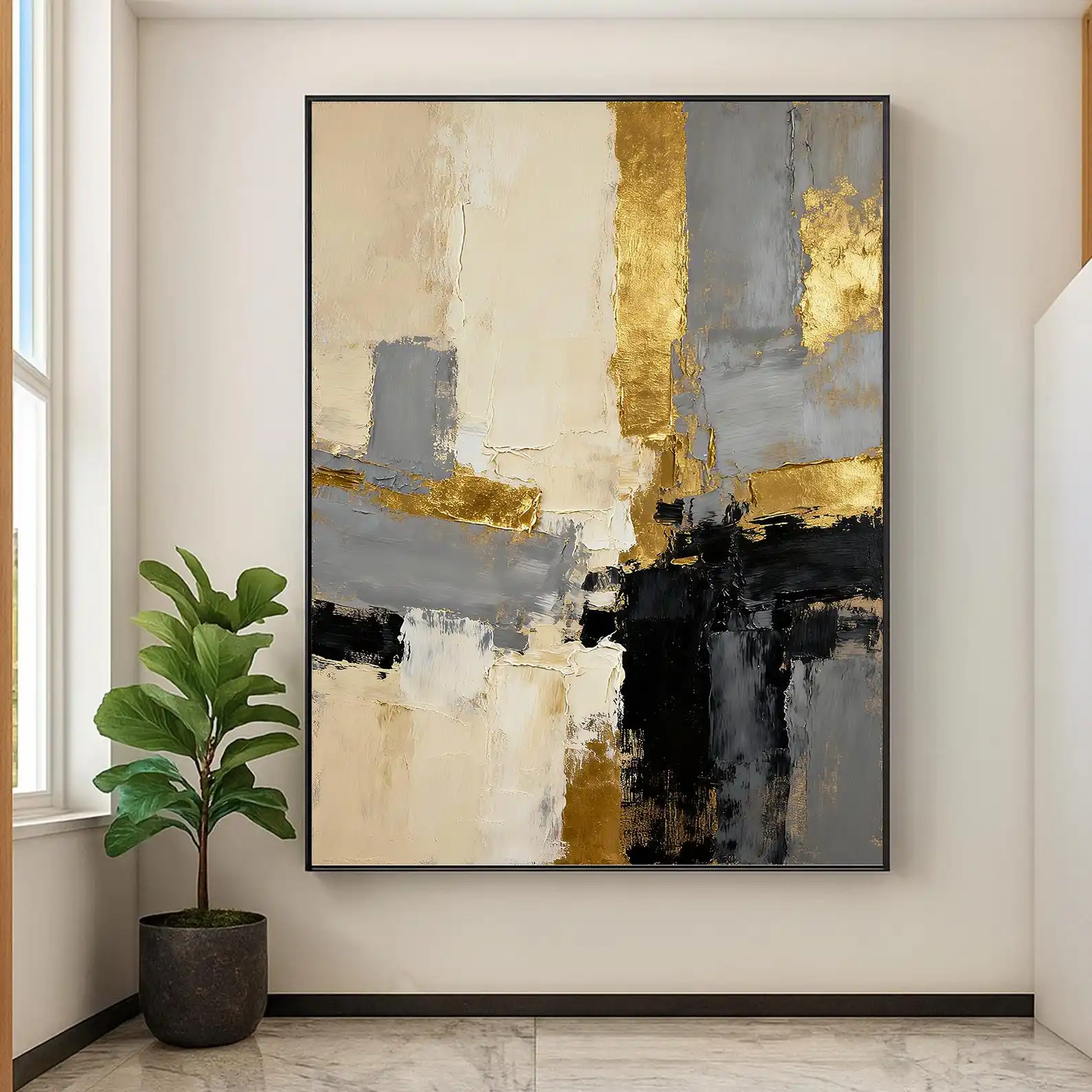 pintura-al-Oleo-abstracta-original-de-mhemyo-pintada-a-mano-grande-texturizada-en-negro-gris-y-beige-arte-de-pared-en-lienzo-decoracion-moderna-para-sala-de-estar