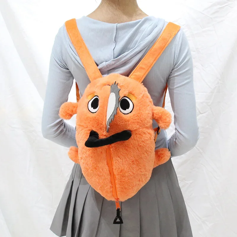 

Kawaii Chainsaw Man Pochita Plush Slipper Pochita Peluche Schoolbag Stuffed Soft Backpack Adult Kids Plushie Gift