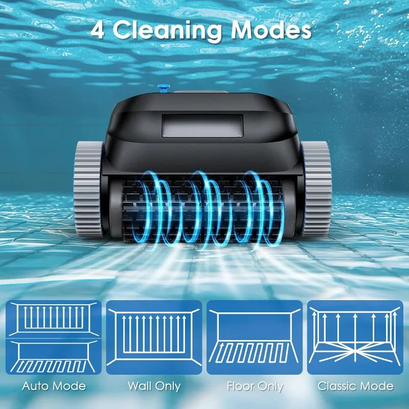 Robot pulitore per piscine, aspirapolvere per piscine senza fili per piscine interrate, sistema a turbina a doppio motore, aspirapolvere robotizzato per piscine fuori terra